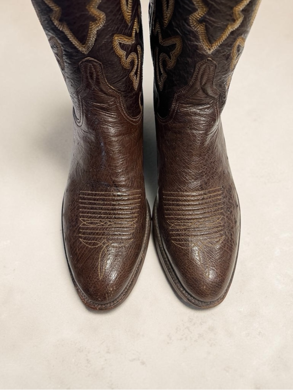 Lucchese smooth ostrich skin boots 8.5 E - Picture 7 of 11